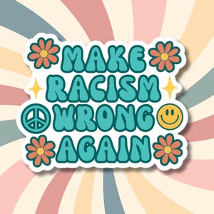 Faire le racisme encore une fois rétro des années 70 Sticker