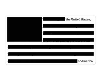 Redacted American Flag Sticker