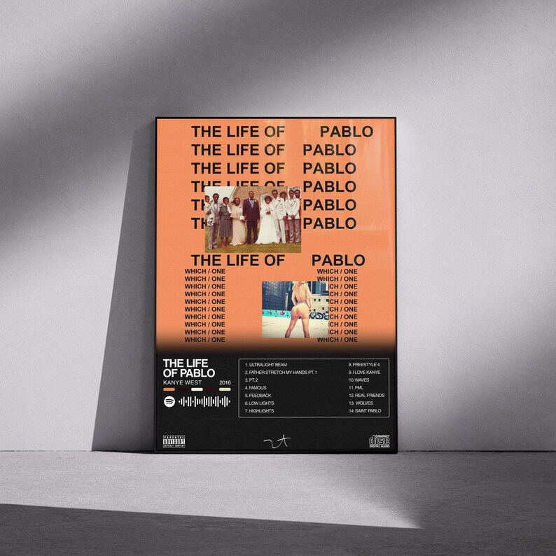 Kanye West The Life Of Pablo Album Cover Poster Print Dorm Bedroom Kanye West The Life Of Pablo Album Cover Poster Print Dorm Bedroom
