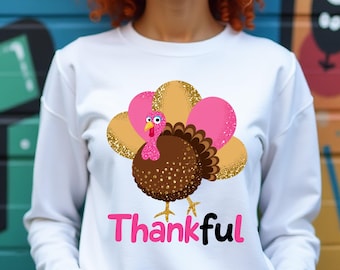 Thankful Turkey PNG  Bundle, Preppy Thanksgiving (Digital Files)