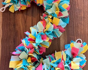 Bright garland, bridal shower garland, baby shower garland, garland with bright colors, garland for photos, fabric bunting, tropical theme