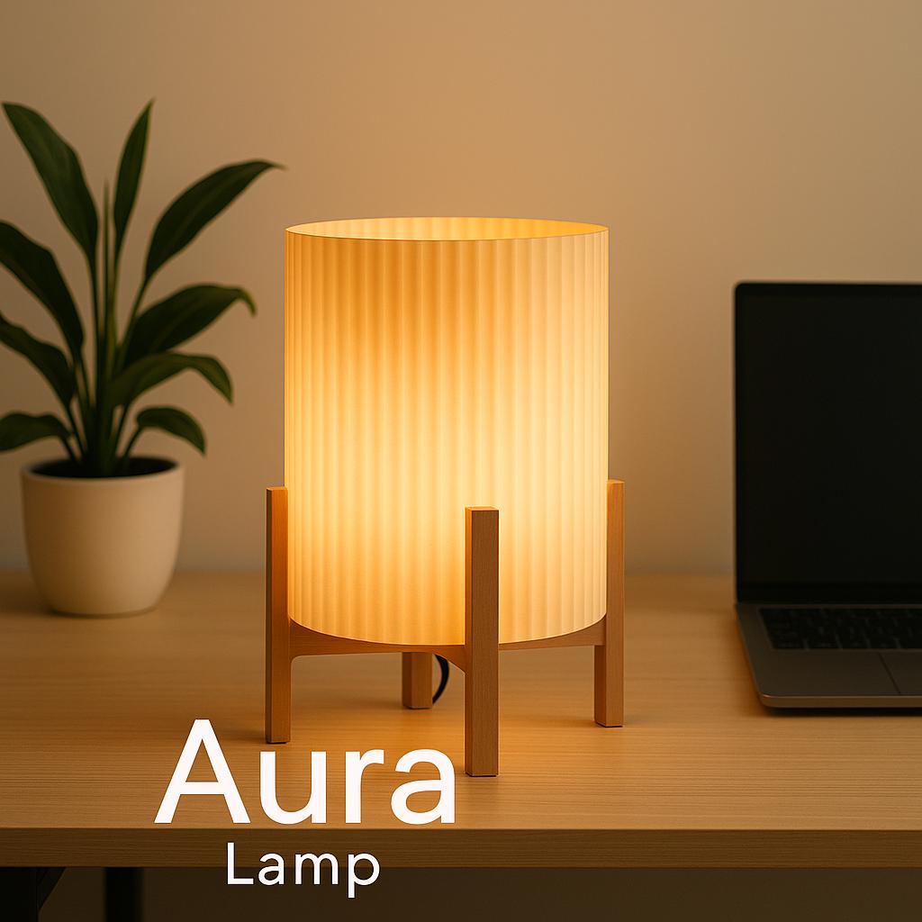 Aura Lamp – Minimalist Pleated Table Lamp for Warm Ambient Glow | Cozy Bedside or Desk Light