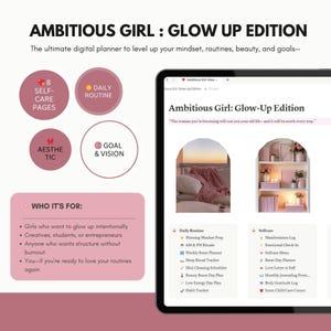 Glow-Up Notion Planner: Self-Care, Goals, Routines - PLR/MRR License (Digital Download bild 9