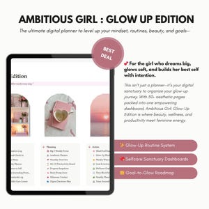 Glow-Up Notion Planner: Self-Care, Goals, Routines - PLR/MRR License (Digital Download bild 7