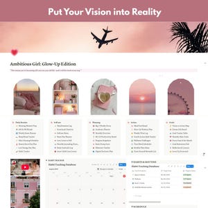 Glow-Up Notion Planner: Self-Care, Goals, Routines - PLR/MRR License (Digital Download bild 2