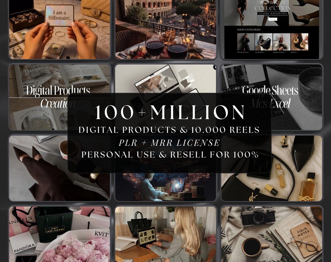 100M Mega Digital Product Bundle | 10,000 Reels, PLR & MRR - Etsy