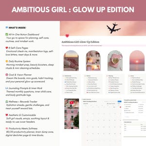 Glow-Up Notion Planner: Self-Care, Goals, Routines - PLR/MRR License (Digital Download bild 6