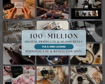 100M Mega Digital Product Bundle | 10,000 Reels, PLR & MRR