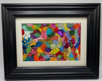 Mixed Media Embroidery Art Framed #1