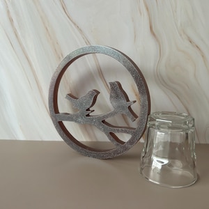 Glossy brown bird pendant light