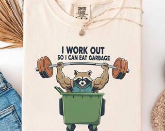 Workout so I can eat garbage Funny gym top tank gym training tee racoon workout tank top