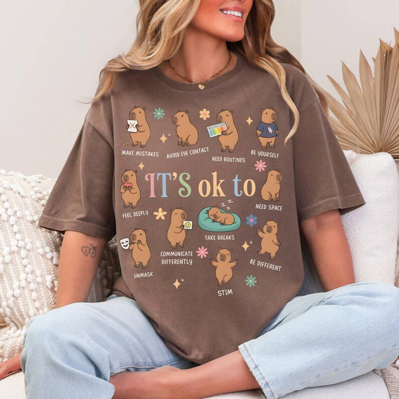It’s Ok To Be Different Autism Capybara PNG, Autism Acceptance Animal PNG, Neurodiversity Awareness Design, Autism Teacher Sublimation image 8