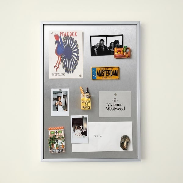 Magnetisk silverram med aluminiumbaksida – 40 x 30 cm fotoram utan montering