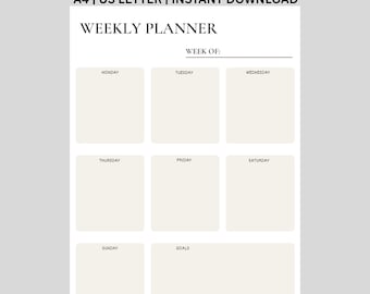 Printable Weekly Planner, To Do List, Undated Schedule Template, Goodnotes Insert Pages (PDF Download)