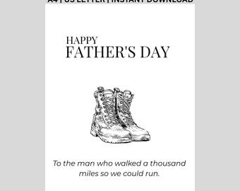 Printable Father’s Day Card | Happy Father’s Day Card for Dad | PDF Instant Download | DIY Printable Greeting Card | Blank Inside