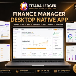 Personal Finance App Mac Windows Budget Expense Tracker Net Worth (Offline, One-Time Buy)