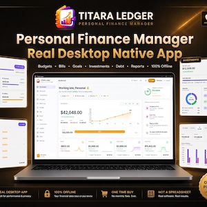 Personal Finance App Mac Windows Budget Expense Tracker Net Worth (Offline, One-Time Buy)