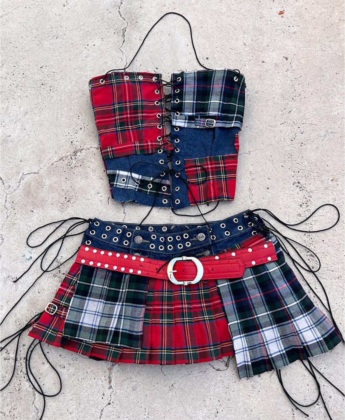 Pink Plaid Red Plaid Skirt 8x10 Plaid Skirt Sweater Long Skirt