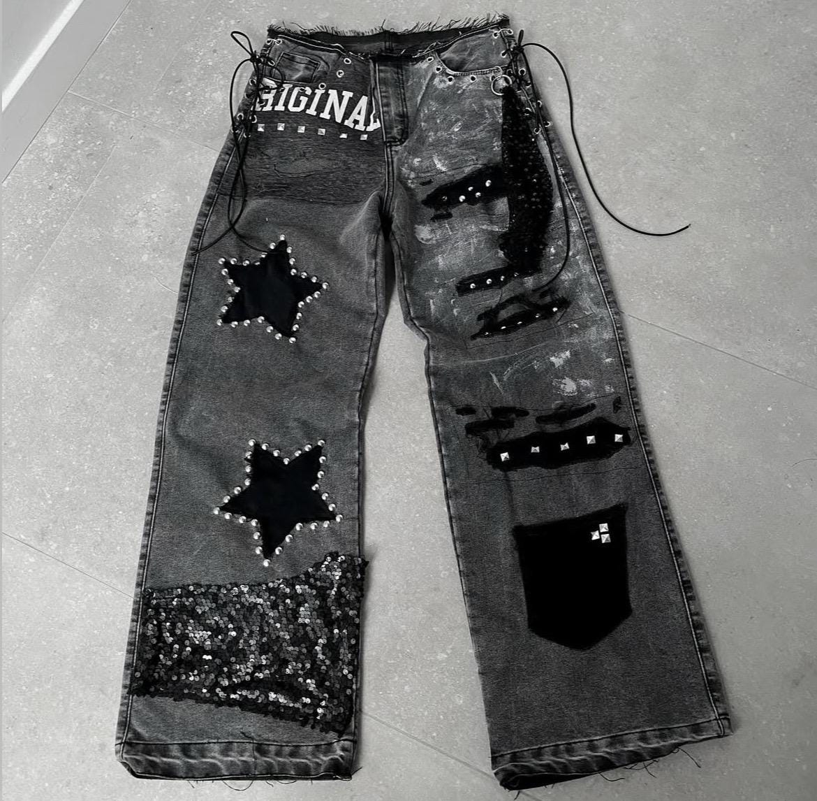 Y2k Jeans Rhinestone - Etsy Canada