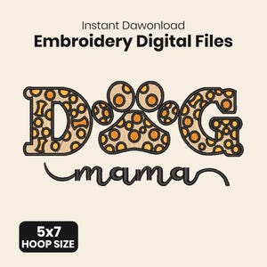 Dog Mama Embroidery Design: Retro Pet Lover Gift (Instant Download)