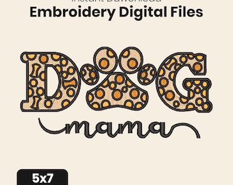Dog Mama Embroidery Design: Retro Pet Lover Gift (Instant Download)