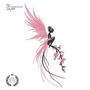 Fairy Girl Embroidery Design: Light Stitch Machine File (Instant Download)