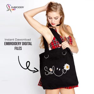 Happy Face Text Embroidery File