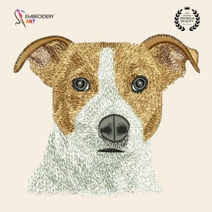 Adorable Jack Russell Terrier Dog Face Embroidery Pattern, Terrier Dog Lover Embroidery, Pet Jack Russel Mom