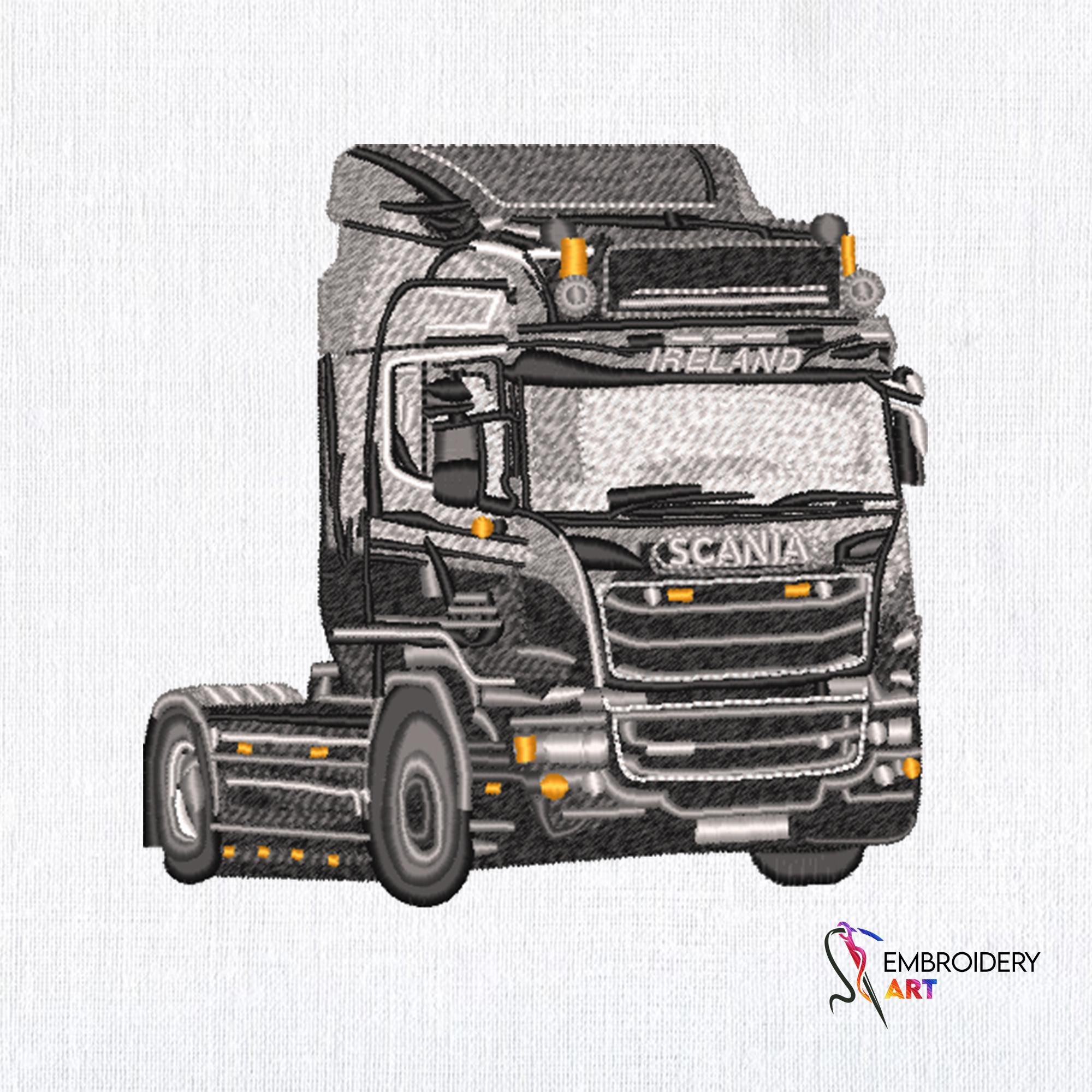 Miniature Camion Scania - Horloge Publicitaire - Fabrication Française (Languedoc) - Échelle 20x30 Cm