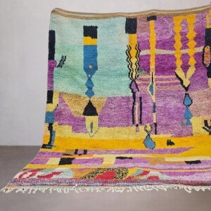 Gorgeous Beni Ourain Rug ,Colorful Boujaad Rug ,Handmade Moroccan Rug ,Geometric Wool Rug, Rug for living room ,Abstract wool rugs
