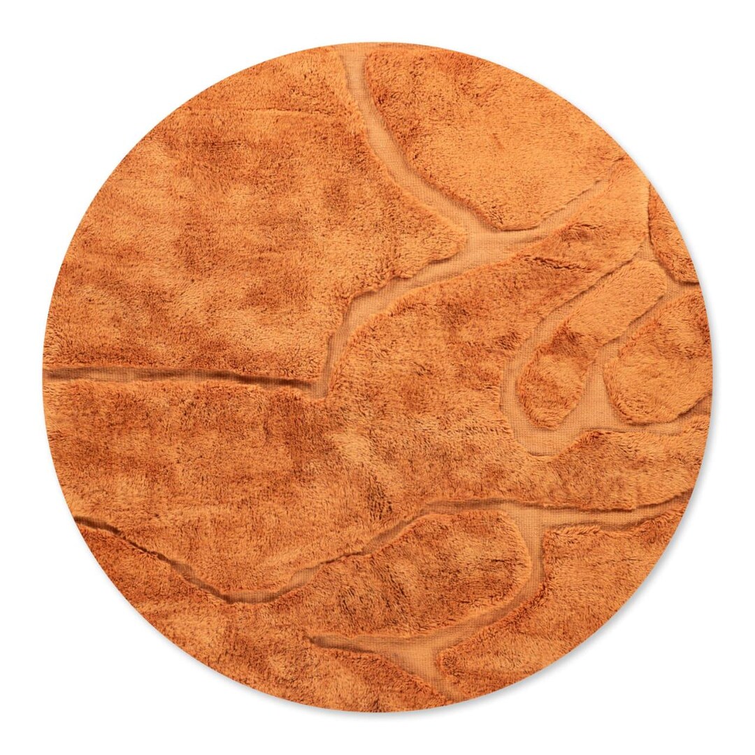 Round Orange Rug Moroccan Round Rug Orange , Handmade Round Rug , Berber Round Rug ...