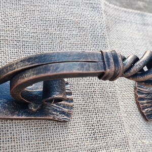 Barn Door Handle Hand Forged Wrought Iron Pull Rustic Heavy Duty Gate ...