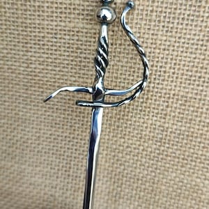 Stainless Steel Rapier Hair Pin – Forged Sword Hair Clip – IronFlame Craft Design