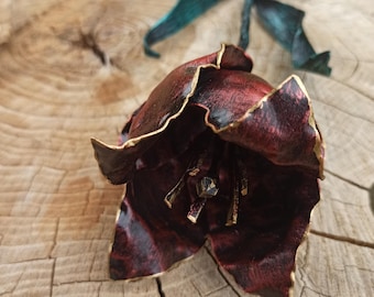 Handgesmede metalen tulp, woondecoratie, cadeau, ijzeren bloem, handgesmede metalen tulp – woondecoratie, cadeau voor jubileum, verjaardag, Moederdag,
