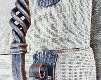 Scheunentor Griff Hand geschmiedet Schmiedeeisen Griff Rustikale strapazierfähige Tor Griff Bauernhaus Tür Hardware Schuppen Innen Schmied Dekor