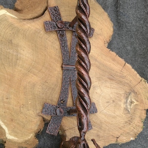 Wrought Iron Door Handle – Hand Forged Flower Pull, Rustic Door Hardware, Vintage Blacksmith Handle, Metal Door Pull&quot;