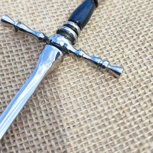 Medieval Sword Hair Stick – Rapier Style Hair Pin – Renaissance Hair Accessory – Viking Hair Stick – Fantasy Sword Hair Clip – Silver Hair F
