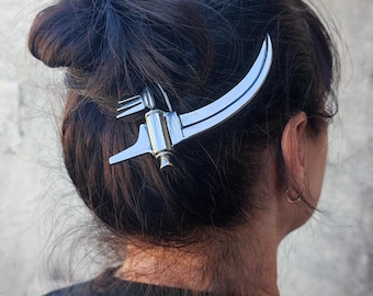 Gothic Sense Haarspange - Edelstahl Mittelalter Haarnadel, Einzigartiges Metall Haarschmuck,Gothic Schmuck,Cosplay & Alternative Mode Geschenk