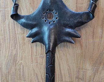 Forged Iron Trident – Detachable Handle & Wall Mount Brackets, Viking Poseidon Decor
