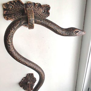 Schmiedeeisen Schlange Türgriff, Vintage Metall Griff für Haustür,Schmiedeeisen,Geschenk für Ihn