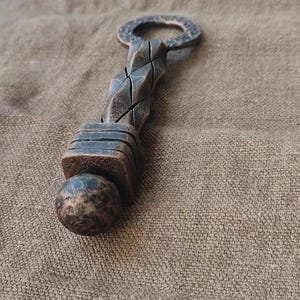 forget opener, Rustic Metal Bottle Opener – Hand-Forged Steel Anniversary, Handmade Wrought Iron Opener – Nordic Bar Tool