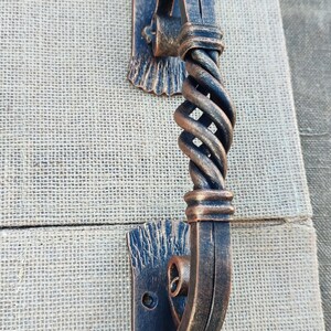 Barn Door Handle Hand Forged Wrought Iron Pull Rustic Heavy Duty Gate ...
