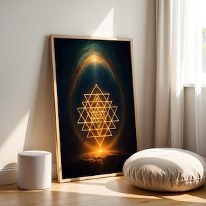 Sri Yantra Sacred Geometry Wall Art – Spiritual Meditation Poster | Yoga Decor Digital Download Print