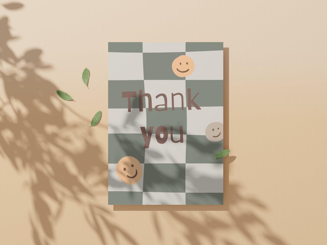 Editable Thank You Card | Canva Template Thank You Card | Bold and ...