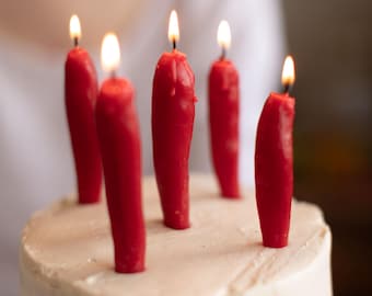 Realistische kaarsenset hete peper - natuurlijke verjaardagskaarsen