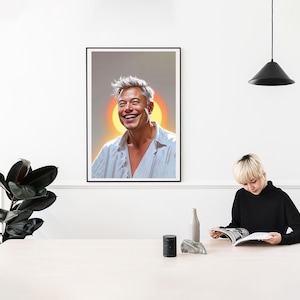 Elon Musk Printable Wall Art – Celebrity Portrait Poster with Famous Quote, Portrait Décor in 6 Sizes, Digital Download for Home or Office