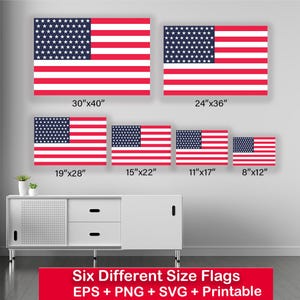 American Flag - USA Flag Wooden Wall Art - Patriotic Home Décor - Customizable Rustic Flag - Gift - July 4th Décor -  USA Six different size