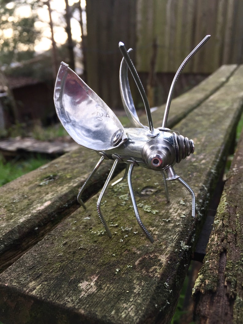 Make a Mini Metal Bug, DIY Craft Kit, Metalwork, Age 10, Learn to Rivet. Recycled Components, Rivets, Full Instructions Included. Plastic free