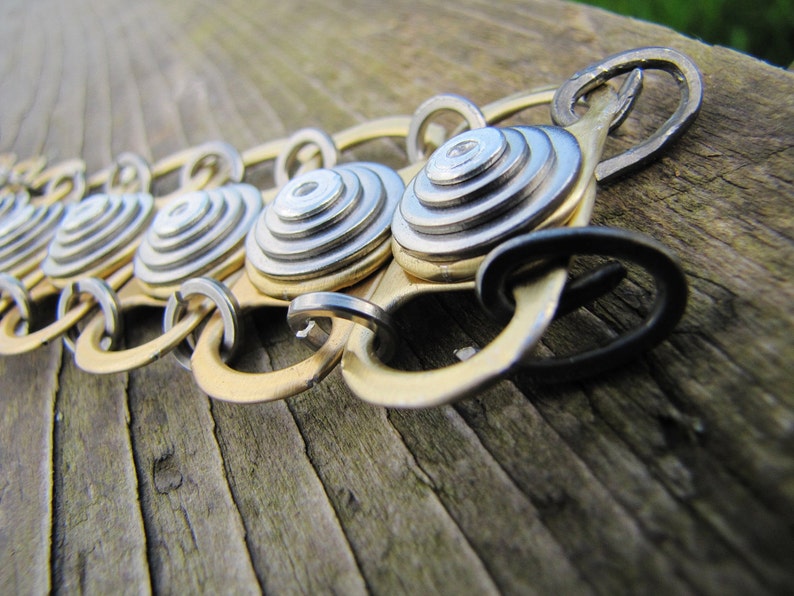 Chunky Gold Riveted Bracelet Recycled Eco Friendly Gold Etsy