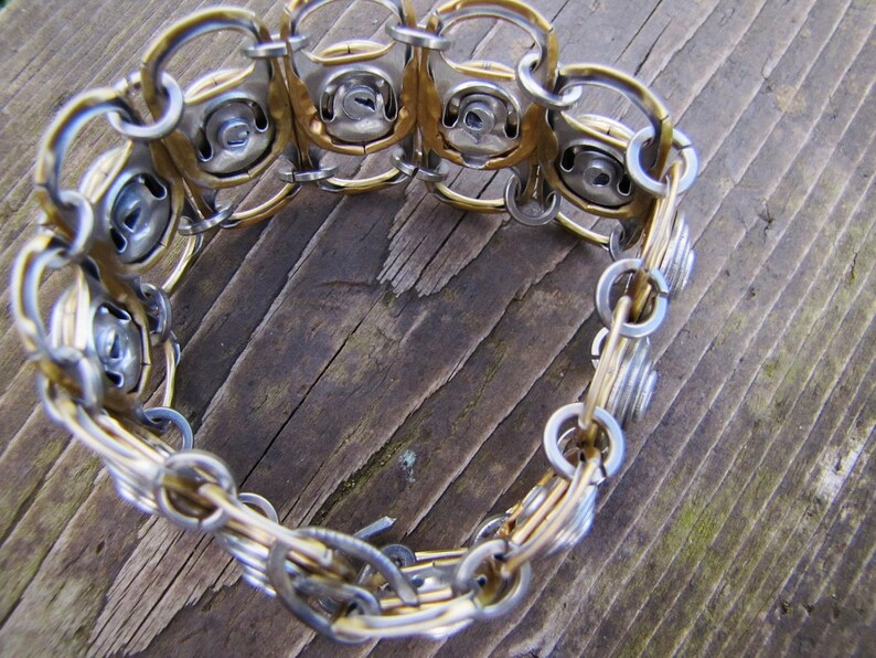 Chunky Gold Riveted Bracelet Recycled Eco Friendly Gold Etsy